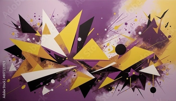 Obraz Geometric shape abstract background with circles triangles
