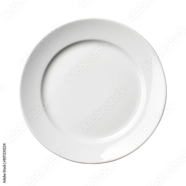 Obraz empty white plate isolated on transparent background