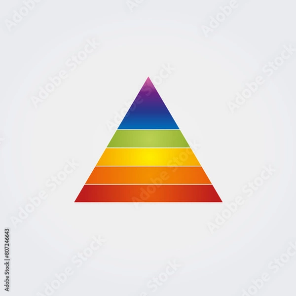 Fototapeta Icône Logo Abstrait Types de Diagrammes Graphiques - Multicolore - Direction Analyse Objectif Croissance - Formes Variées Vecteur