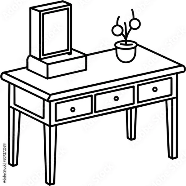Obraz Simple Bedside Table Vector Illustration