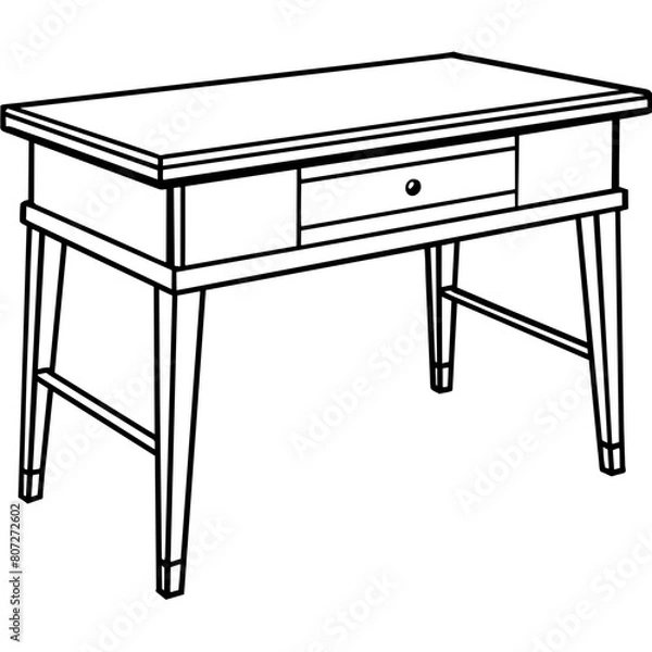 Fototapeta Simple Bedside Table Vector Illustration