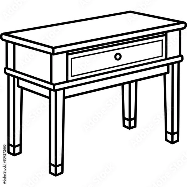 Obraz Simple Bedside Table Vector Illustration