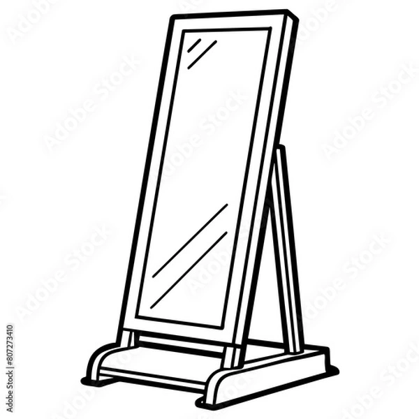 Fototapeta Minimal Black and White Line Art Mirror