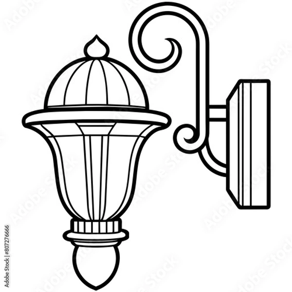 Fototapeta Vintage Street Lamp Vector Illustration for T-Shirt Design, Hoody Design, Pillow Cover Design - High-Quality Printable Graphics, SVG Files, and More