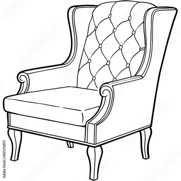 Fototapeta Armchair Vector Illustration for T-Shirt Design, Hoody Design, Pillow Cover Design - High-Quality Printable Graphics, SVG Files, and More