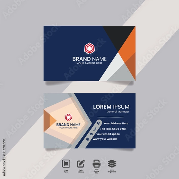 Fototapeta elegant and minimal vector business card template