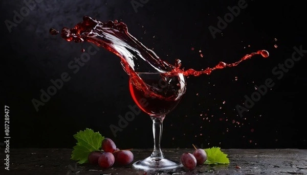 Obraz vino salpicando sobre una copa