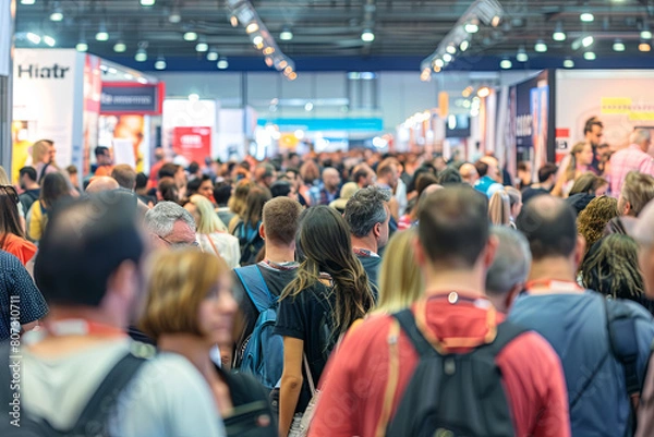 Obraz Crowd of anonymous people at a trade fair
