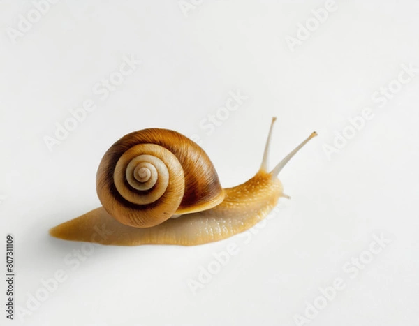 Obraz snail on white background
