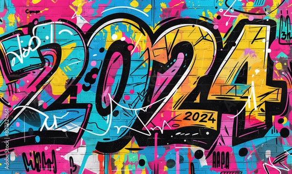 Fototapeta 2024 graffiti on a street wall texture