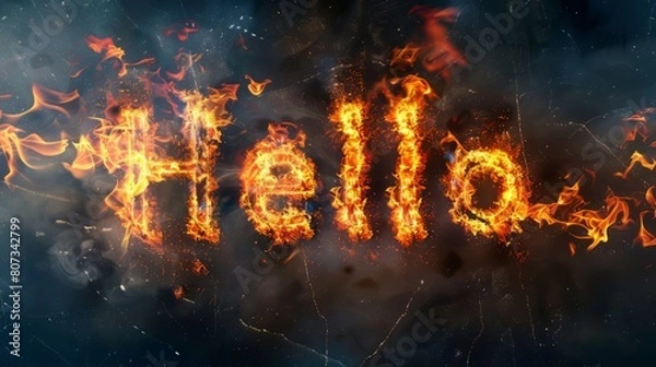 Obraz Fire Hello concept art poster.