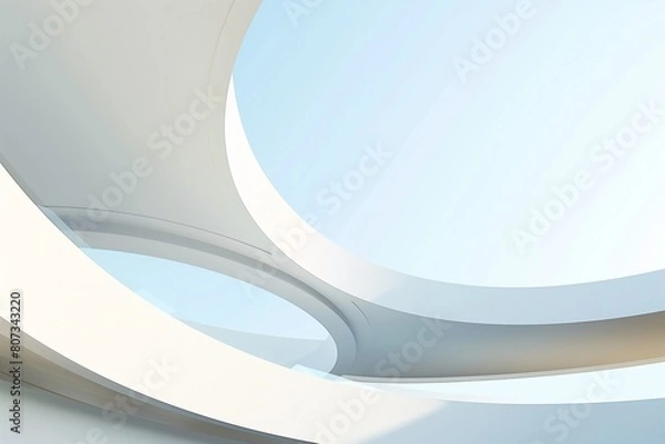 Fototapeta Abstract Architecture Background. White Circular Build. 3d