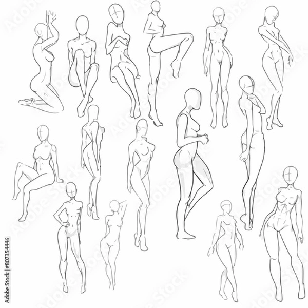 Obraz 
A large set of moving female figures in different poses