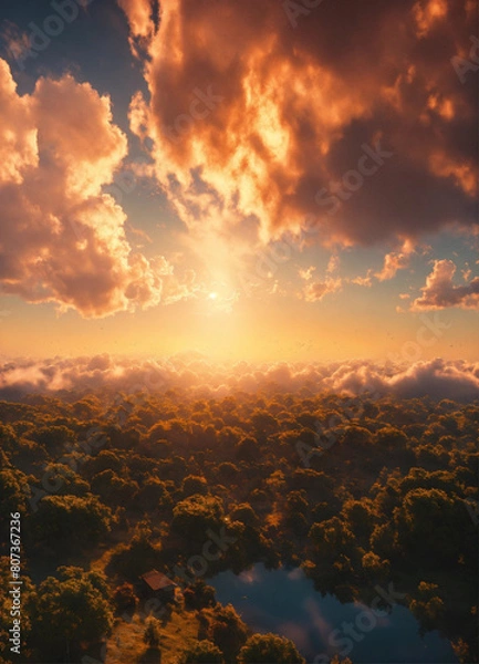 Obraz sunset in the mountains