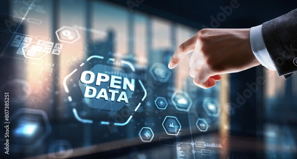 Fototapeta Open data api internet technology concept. Online documentation database