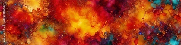 Fototapeta A mesmerizing abstract artwork made with alcohol inks, showcasing a dynamic fusion of colors that evoke an underwater dreamscape.