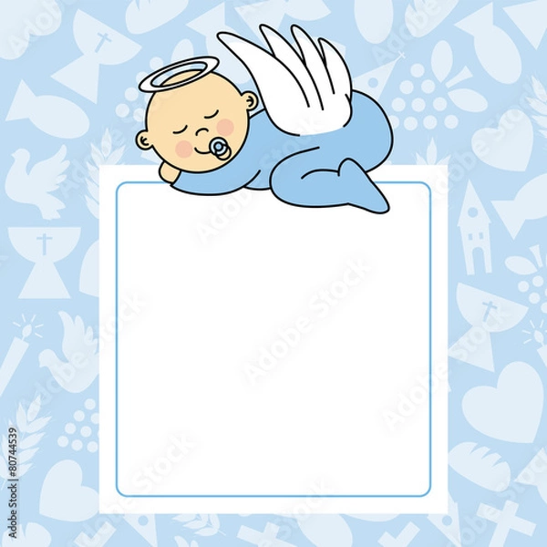 Fototapeta baby boy sleeping. blank space for photo or text