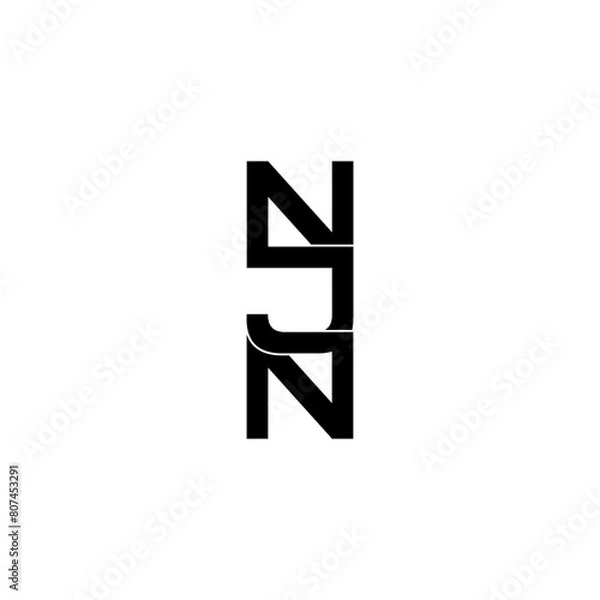 Obraz njn lettering initial monogram logo design