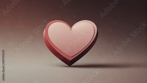 Fototapeta heart on a wall Love in Simplicity: Minimalist Heart on Gradient