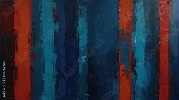 Obraz colorful wooden background Dynamic Abstract Palette Knife Painting Blue and Red Textured Portrait