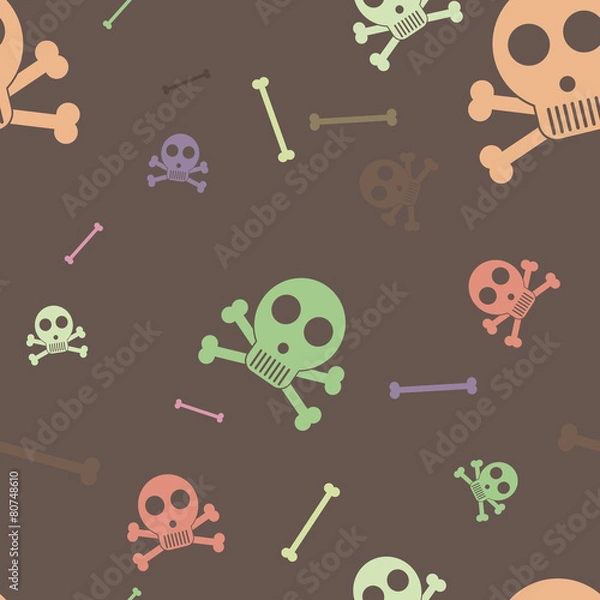 Fototapeta vector seamless pattern with skulls