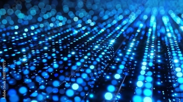 Obraz Rows of blue dots, illustrating the depth and vastness of digital data storage