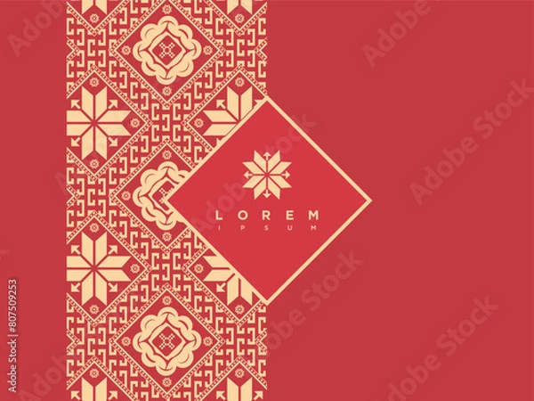 Obraz songket ulos Seamless Pattern Indonesian Traditional Batik Motifs Design Template