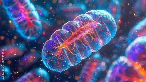 Fototapeta 3D illustration of Mitochondria within a cell
