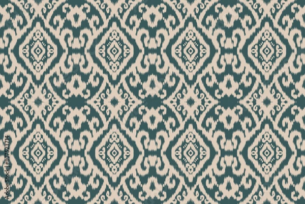 Fototapeta Seamless ethnic design, ikat art. beautiful hand drawn Design for textile and printingEthnic pattern.beautiful pattern. folk embroidery,bohemian style,aztec geometric art	