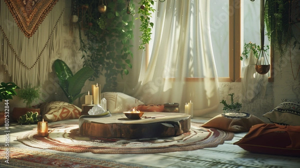Fototapeta Chic Boho Meditation Haven