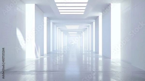 Fototapeta White walls in the room space background