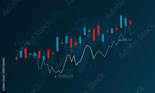 Fototapeta financial chart graph stock investment concept high technology communication network background image