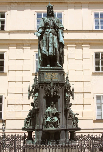 Fototapeta Bronze Statue Of Czech King Charles Iv In Prague
