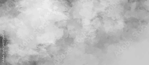 Fototapeta Abstract gray background soft white watercolor grunge texture. fog design with white smoke texture overlays. smoky effect for photos design. Vintage or grungy of White Concrete Texture.	