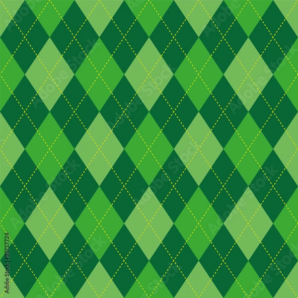 Obraz Argyle pattern green rhombus seamless texture