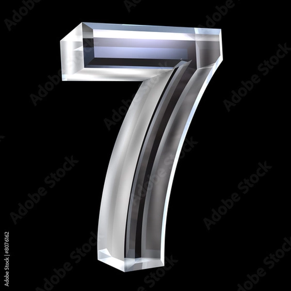 Fototapeta 3d number 7 in glass