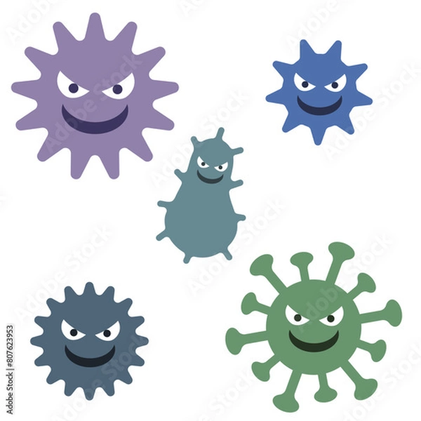 Obraz カビ　菌　ウイルスのキャラクターイメージイラスト