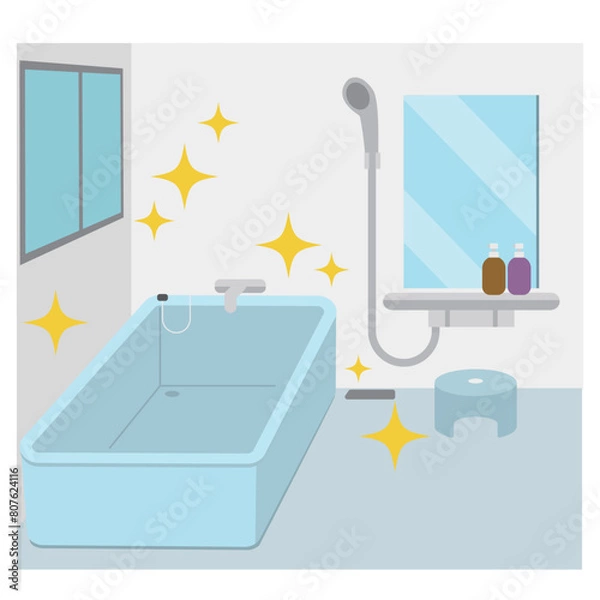 Obraz きれいなお風呂場　イラスト