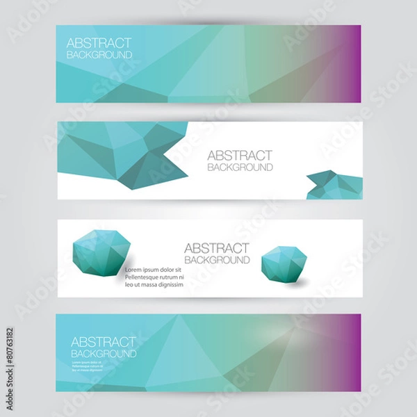 Obraz modern vector banners with polygonal background