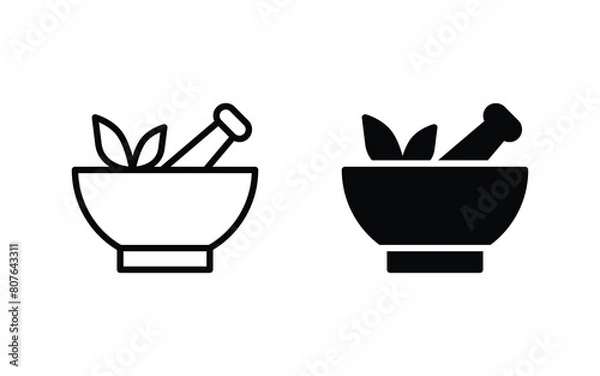 Fototapeta pestle and mortar icon vector