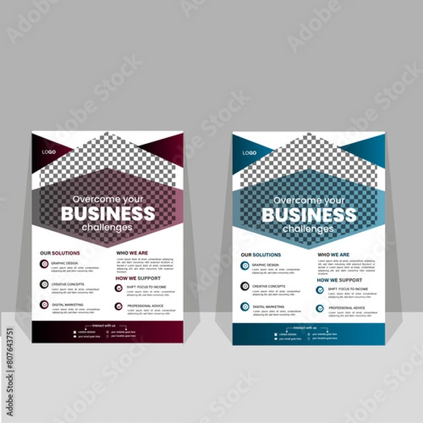 Obraz Business flyer layout with colorful elements 