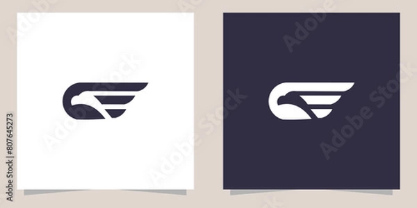 Obraz letter e with eagle logo design