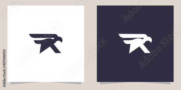 Obraz letter r with eagle logo design