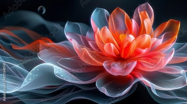 Fototapeta Design of abstract colorful flowers generated by artificial intelligence.