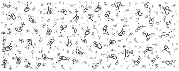 Fototapeta Charcoal hand drawn Question mark isolated on a transparent background.