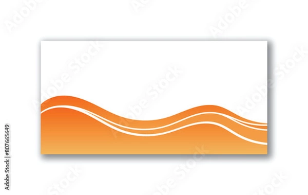Obraz Abstract modern orange waves on a simple plain white background