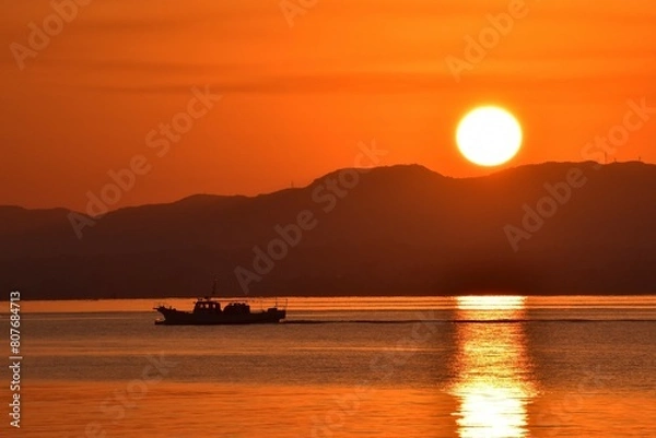 Obraz 別府湾の朝焼け