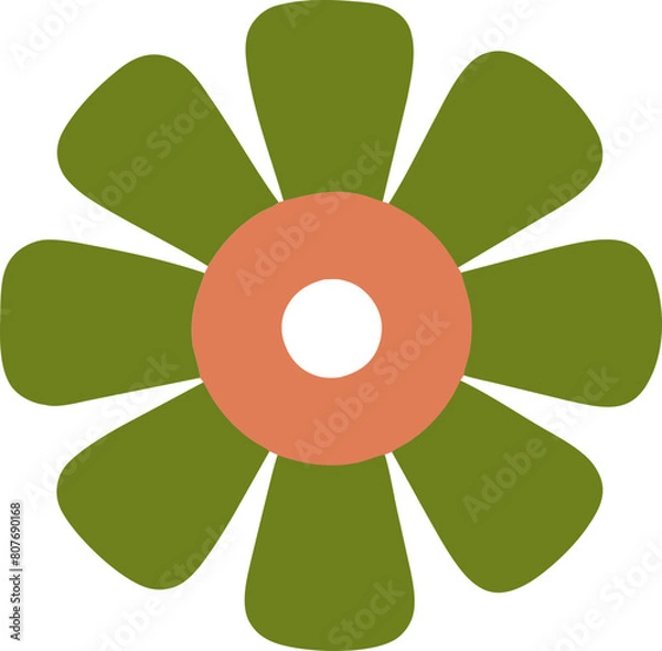 Fototapeta Boho leaf element with shape. Aesthetic illustration of a leaflet. Vector boho style illustration