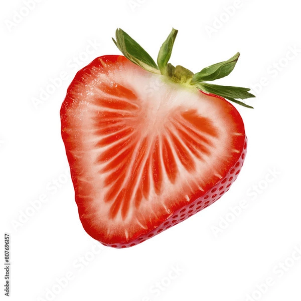 Fototapeta isolated strawberry fruit slice , GENERATIVE AI
