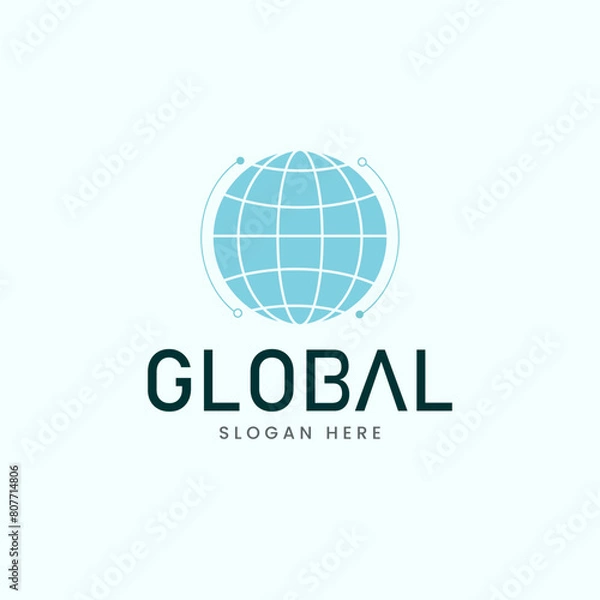 Fototapeta abstract circular logo with global tech concept.